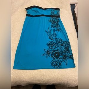 Fox Racing-blue & black tube dress w/pockets -size Small